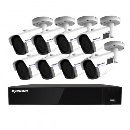 EyecamSistem supraveghere video IP 8 camere exterior Starvis 60m 1080P Eyecam