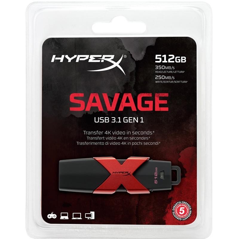 USB Memory Stick USB 512GB USB 3.1 HYPERX SAVAGE KINGSTON