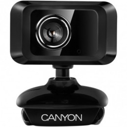 CANYON Enhanced 1.3 Megapixels resolution webcam with USB2.0 connector, viewing angle 40°, cable length 1.25m, Black, 49.9x46.5x